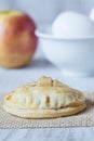 Delicious autumn apple hand pie with eggs