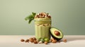 Delicious Avocado Smoothie With Nutty Goodness Royalty Free Stock Photo