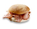 Delicious bacon roll shot on white Royalty Free Stock Photo