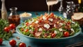 Delicious bacon salad, with variety of other ingredients