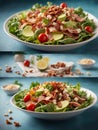 Delicious bacon salad, with variety of other ingredients