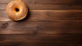 Delicious Bagel On Wooden Surface - Uhd Image With Copy Space