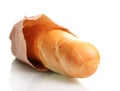 Delicious baguette in paper bag