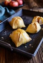 Baked apple dumplings with honey Royalty Free Stock Photo