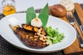 Delicious baked eggplant on a plate Royalty Free Stock Photo