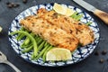 Grilled baked roasted cooked fish salmon Royalty Free Stock Photo