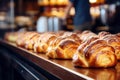 Delicious bakery products on the store counter