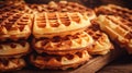 delicious bakery waffle food