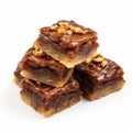 Delicious Baklava Brownies With Dark Caramel Topping Royalty Free Stock Photo