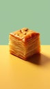 Delicious baklava, isolated on a gradient background, generative AI