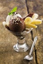 Delicious banana and icecream dessert Royalty Free Stock Photo