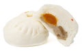 Delicious baozi, Chinese steamed meat bun is ready to eat on isolated Royalty Free Stock Photo