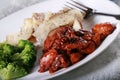 Delicious barbecue chicken meal