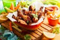 Delicious barbecue chicken wings Royalty Free Stock Photo