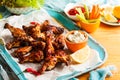Delicious barbecue chicken wings Royalty Free Stock Photo