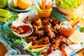 Delicious barbecue chicken wings Royalty Free Stock Photo