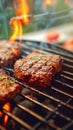 Delicious barbecue meat sizzles on grill, tempting aroma fills air Royalty Free Stock Photo