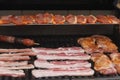 Delicious barbecue stuffed meat bacon sausages black puddings calories