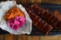 Delicious BBQ ribs, cole slaw and a tangy BBQ sauce