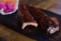 Delicious BBQ ribs, cole slaw and a tangy BBQ sauce