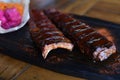 Delicious BBQ ribs, cole slaw and a tangy BBQ sauce