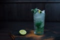 Delicious beautiful alcoholic cocktail `Mojito `