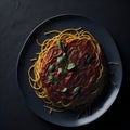 Delicious chees spaghetti plate ai generated