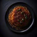 Delicious chees spaghetti plate ai generated