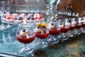 Delicious and beautiful berry jelly in glass