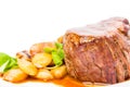 Delicious beef steak in demiglas sauce.