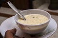 Delicious bengali dessert item called Kheer or Payesh made by milk and rice. Selective focus