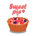 Delicious Berry Cake Cartoon Social media Banner
