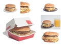 Delicious big hamburgers collage Royalty Free Stock Photo