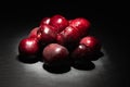 Delicious bigarreau cherry in black background Royalty Free Stock Photo