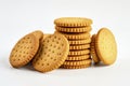 Delicious Biscuits on White Background