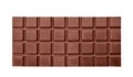 Delicious black chocolate bar on white background