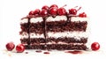 Delicious Black Forest Cake Dessert Watercolor Vector Illustration Royalty Free Stock Photo