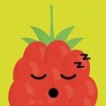 Delicious blackberry sleeping kawaii character