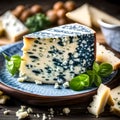 Delicious blue cheese - ai generated image