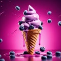 Floating delicious blueberry gelato cone is a summertime treat that is sure to tantalize your taste buds