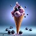 Floating delicious blueberry gelato cone is a summertime treat that is sure to tantalize your taste buds