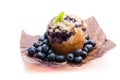 Delicious blueberry muffin isolated on white Royalty Free Stock Photo