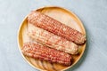 Delicious boiled waxy corn food served on the table