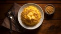 Creamy Mac and Cheese with Breadcrumbs on White Plate Royalty Free Stock Photo