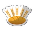 delicious bread with spikes isolated icon