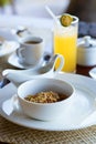 Delicious breakfast with cereals Royalty Free Stock Photo