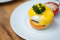 Delicious breakfast with eggs Benedict Royalty Free Stock Photo