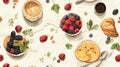 Delicious Breakfast Foods Seamless Pattern AI Generated