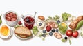 Delicious Breakfast Foods Seamless Pattern AI Generated