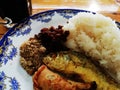 Sticky rice with fried salted fish